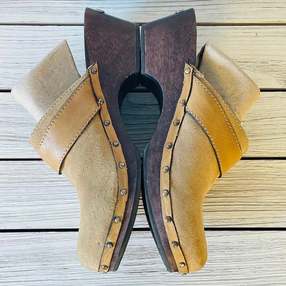 MICHAEL KORS Suede Clogs Wooden Size 8 Taupe - Picture 5 of 9
